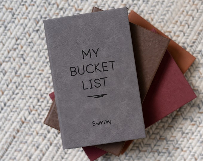 Personalized Lined Leatherette Bucket list Journal - Bucket list Ideas